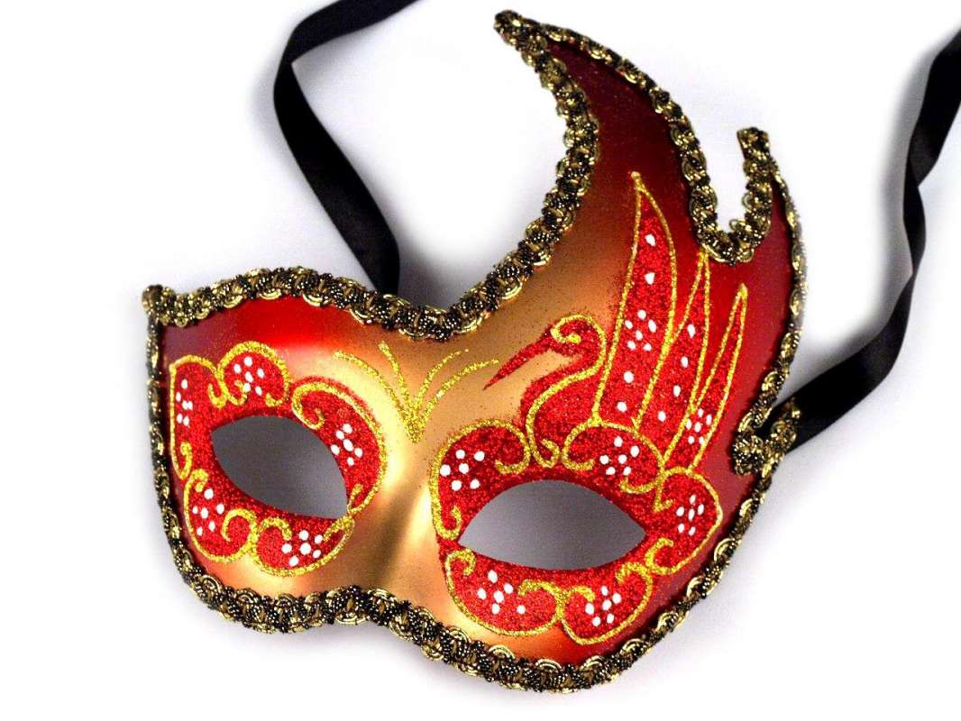 Karnevalová benátská maska BIANCA - červená