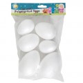 Polystyrenové vejce 6ks různé velikosti