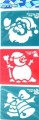 Šablony 3ks - Santa, sněhulák, zvonky