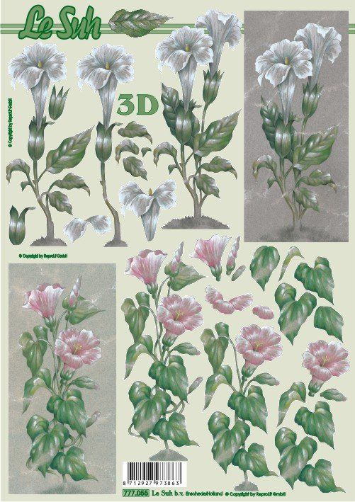 Květiny na stonku - 3D papír