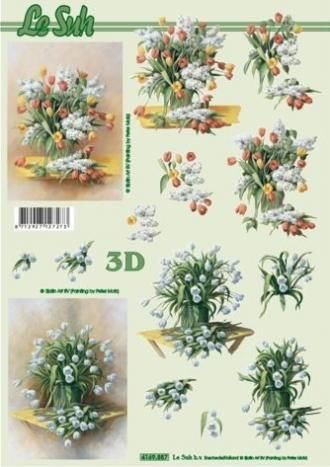Tulipány váza - 3D papír