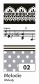 Washi Tape - dekorační lepicí páska - sada Melodie