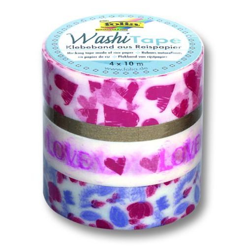 Washi Tape - dekorační lepicí páska - sada Srdce
