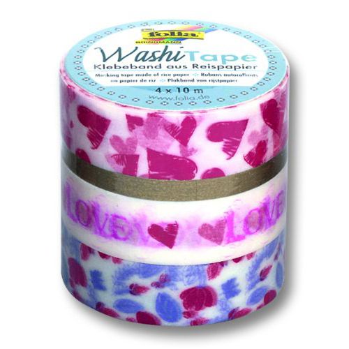 Washi Tape - dekorační lepicí páska - sada Srdce