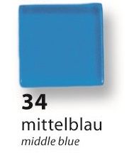 Mozaika z pryskyřice průhledná - střední modrá 34
