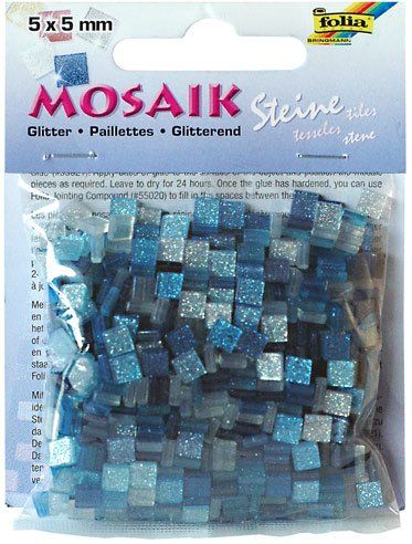 Mozaika třpytivá 5x5mm - 700dílků - modrá
