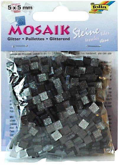 Mozaika třpytivá 5x5mm - 700dílků - šedivá