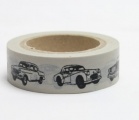 Washi Tape - dekorační lepicí páska - 10mx15mm - AUTA VETERÁNÍ