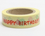 Washi Tape - dekorační lepicí páska - 10mx15mm - HAPPY BIRTHDAY