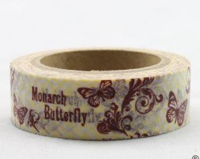 Washi Tape - dekorační lepicí páska - 10mx15mm - MONARCH BUTTERFLY