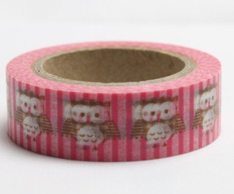Washi Tape - dekorační lepicí páska - 10mx15mm - SOVY