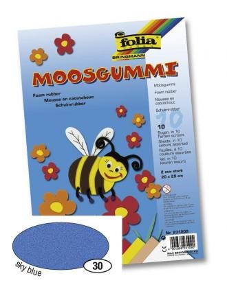 Pěnovka moosgummi tloušťka 2mm - nebeská modrá 30