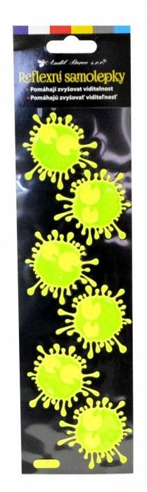 Reflexní samolepky kaňky žluté 7x28,5 cm