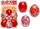 Smršťovací dekorace na vejce červené 10 ks+10 stojánků