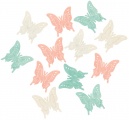 Výseky dřevěné - motýli 4 cm, 12 ks...4310