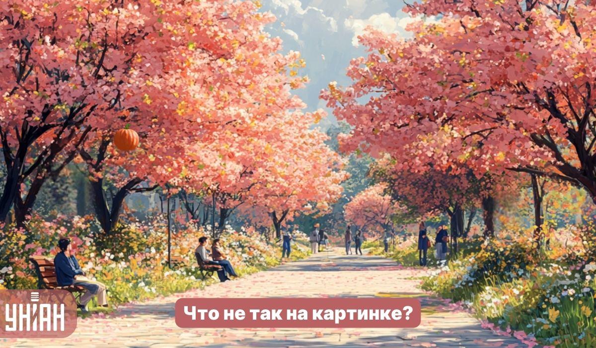 V parku z drevesi sakura v petih sekundah poišči čudnega hrošča: preprost IQ test